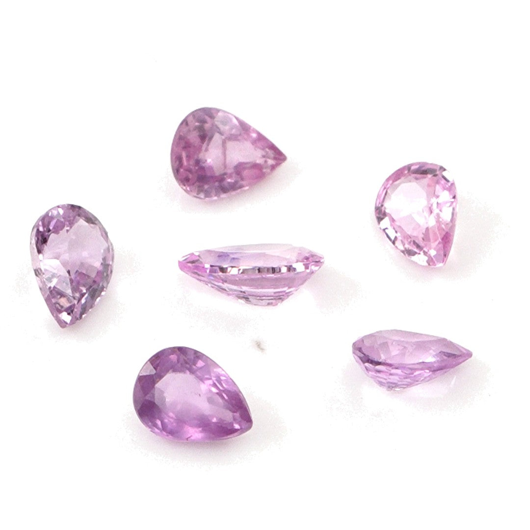 Natural Untreated Mozambique Pink Sapphire Calibrated Pears | 3x4mm & 4x5mm