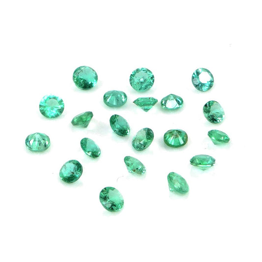 Natural Zambian Emerald Calibrated Rounds | 2mm & 2.5mm