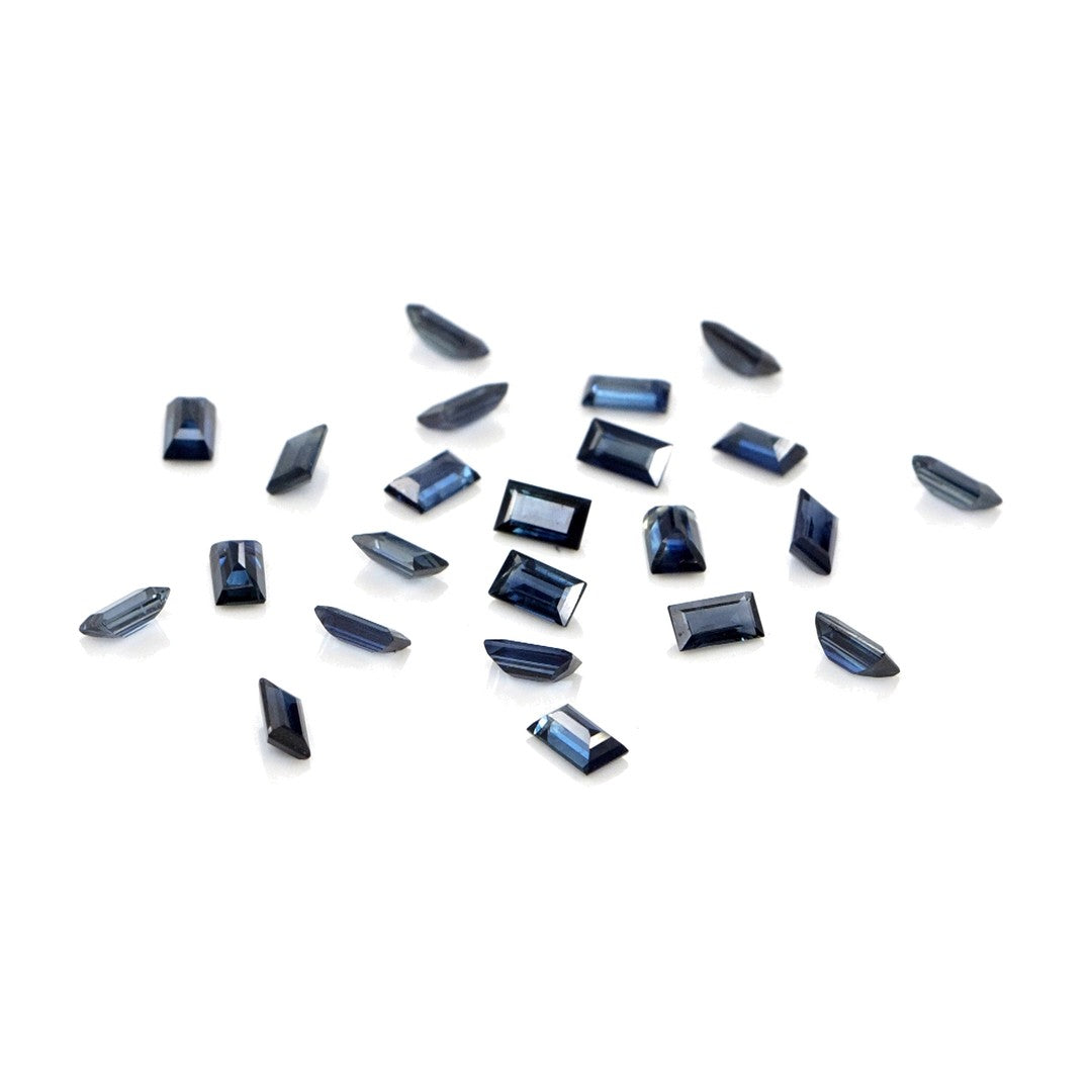 Natural Untreated Blue Sapphire Calibrated Baguettes | 2x4mm & 2.5x5mm
