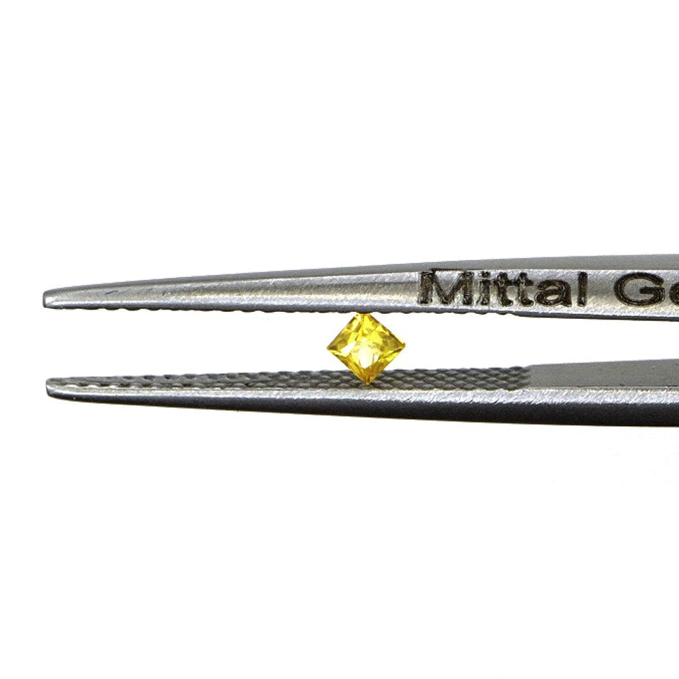 Natural Untreated Yellow Sapphire Calibrated Princess Cut Squares | 2mm & 2.25mm