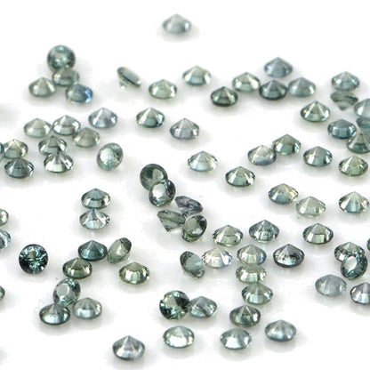 Natural Untreated Teal Sapphire Calibrated Rounds | 1mm & 1.5mm