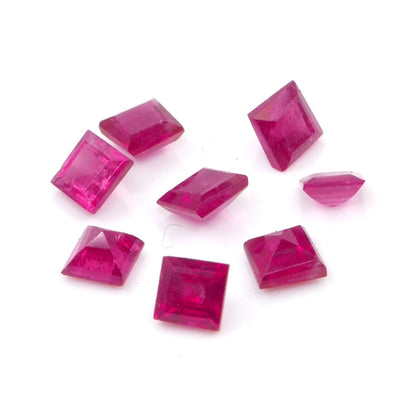 Natural Bangkok Ruby Calibrated Squares | 3mm & 3.5mm