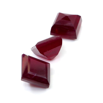 Natural Bangkok Ruby Calibrated Squares | 12mm & 13mm