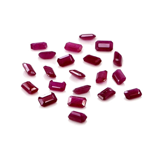 Natural Untreated Mozambique Ruby Calibrated Octagons | 3x5mm & 4x6mm