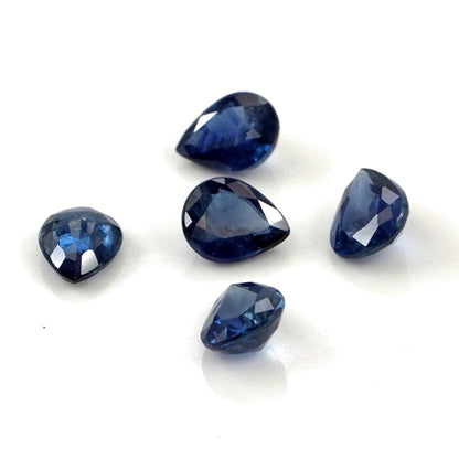 Natural Untreated Blue Sapphire Calibrated Pears | 3x4mm & 4x5mm