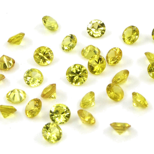 Natural Untreated Bangkok Yellow Sapphire Calibrated Rounds | 3mm & 3.5mm