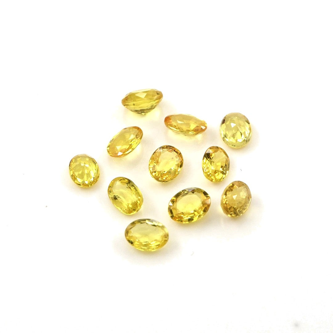 Natural Untreated Yellow Sapphire Calibrated Ovals | 3x4mm & 4x5mm