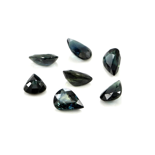 Natural Untreated Teal Sapphire Calibrated Pears | 5x7mm & 6x8mm