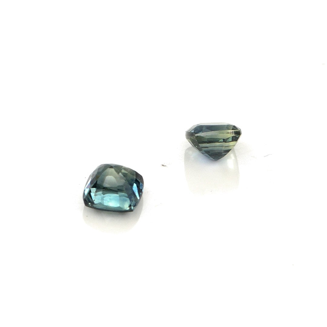 Natural Untreated Australian Teal Sapphire Calibrated Cushions | 5mm & 6mm