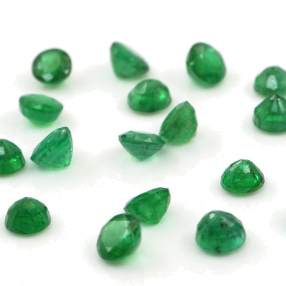 Natural Zambian Emerald Calibrated Rounds | 4mm & 4.5mm