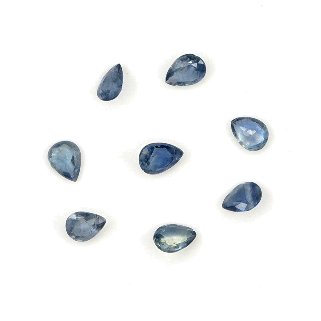 Natural Untreated Blue Sapphire Calibrated Pears | 3x4mm & 4x5mm