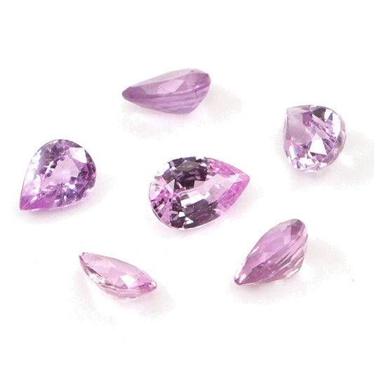 Natural Untreated Mozambique Pink Sapphire Calibrated Pears | 3x4mm & 4x5mm