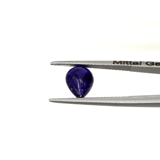 Natural Bangkok Blue Sapphire Calibrated Cabochon Pears | 7x9mm & 8x10mm