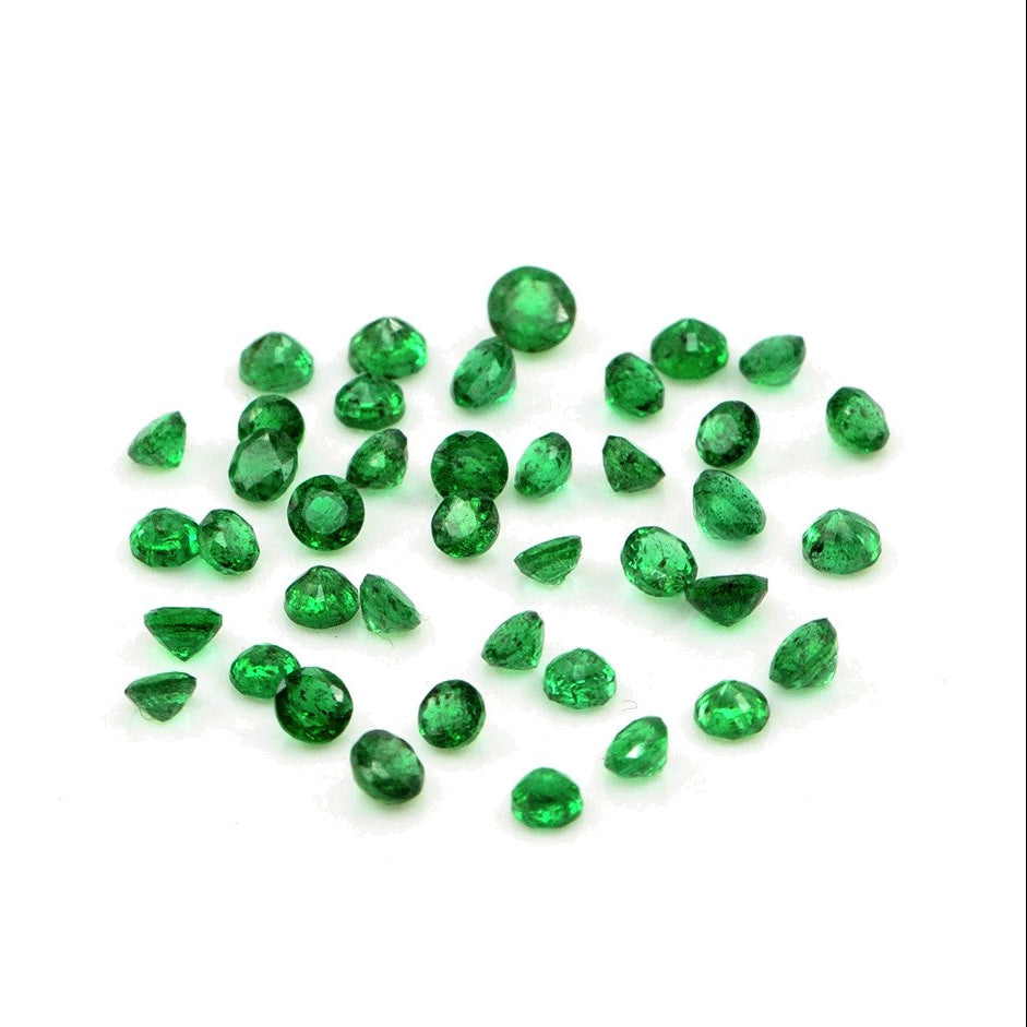 Natural Zambian Emerald Calibrated Rounds | 3mm & 3.5mm