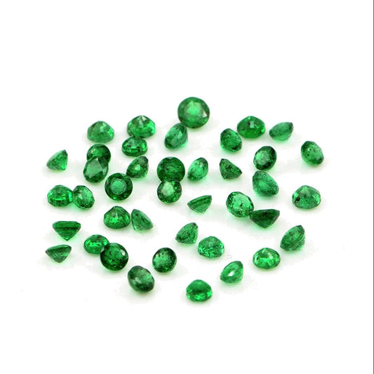 Natural Zambian Emerald Calibrated Rounds | 3mm & 3.5mm