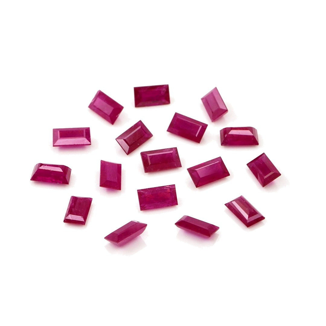 Natural Untreated Mozambique Ruby Calibrated Baguettes | 2x4mm & 2.5x5mm