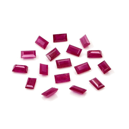 Natural Untreated Mozambique Ruby Calibrated Baguettes | 2x4mm & 2.5x5mm