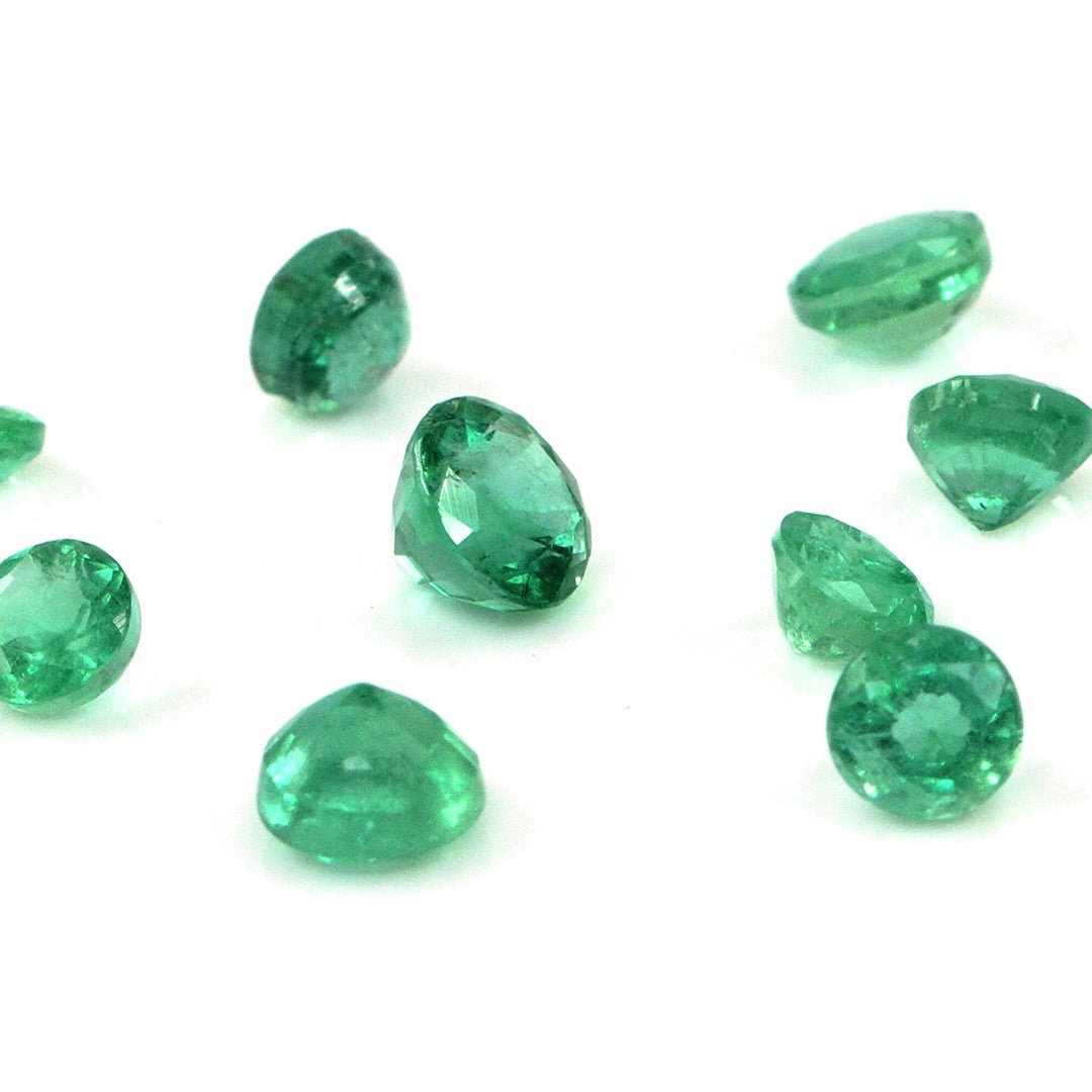 Natural Zambian Emerald Calibrated Rounds | 4mm & 4.5mm