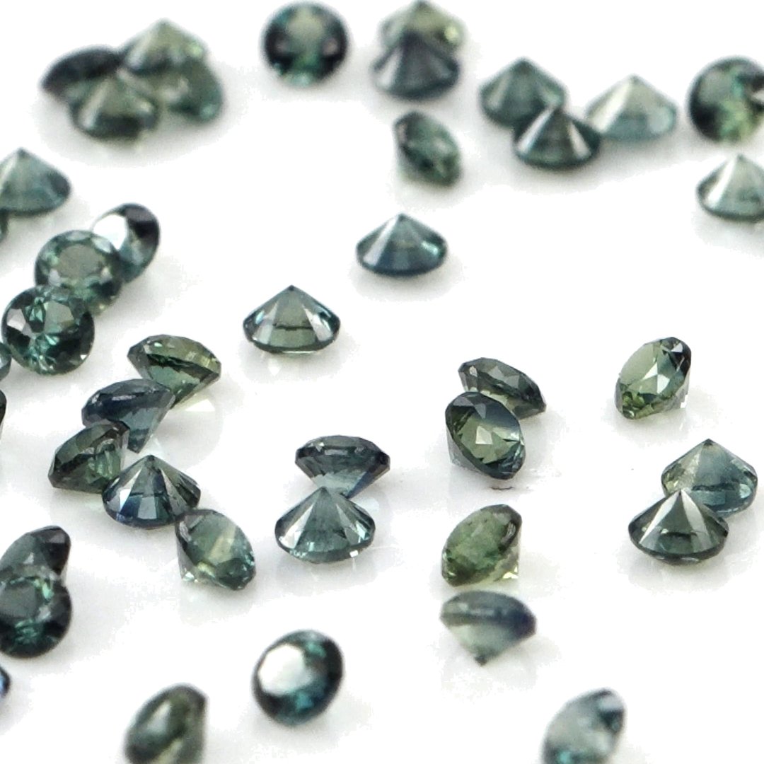 Natural Untreated Teal Sapphire Calibrated Rounds | 2mm & 2.5mm