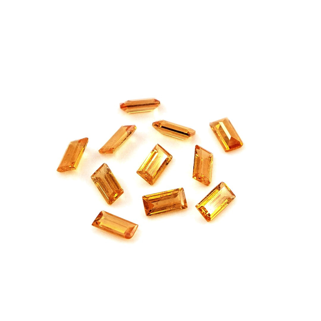 Natural Untreated Orange Sapphire Calibrated Baguettes | 2x4mm & 2.5x5mm