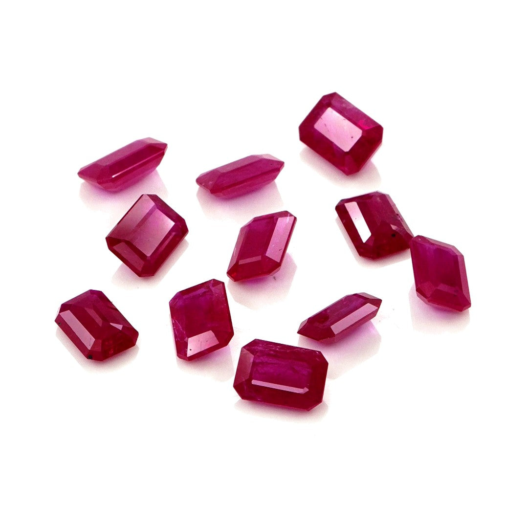 Natural Untreated Mozambique Ruby Calibrated Octagons | 5x7mm & 6x8mm