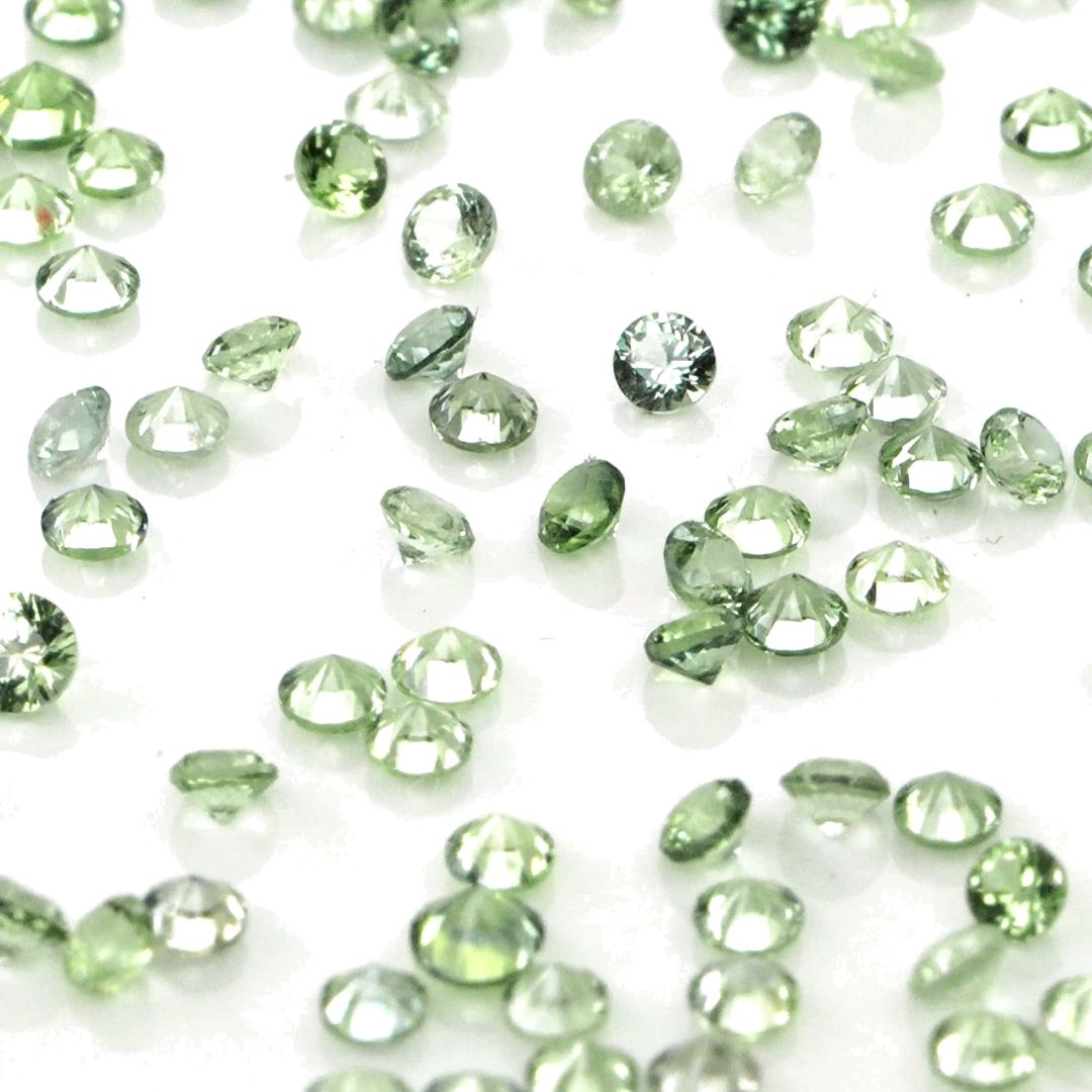 Natural Untreated Green Sapphire Calibrated Rounds | 1mm & 1.5mm