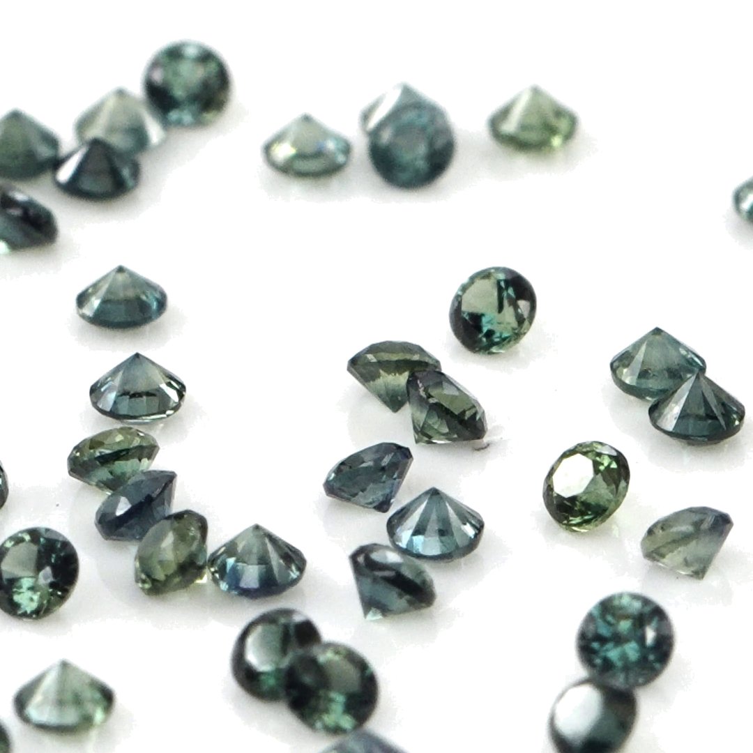 Natural Untreated Teal Sapphire Calibrated Rounds | 2mm & 2.5mm