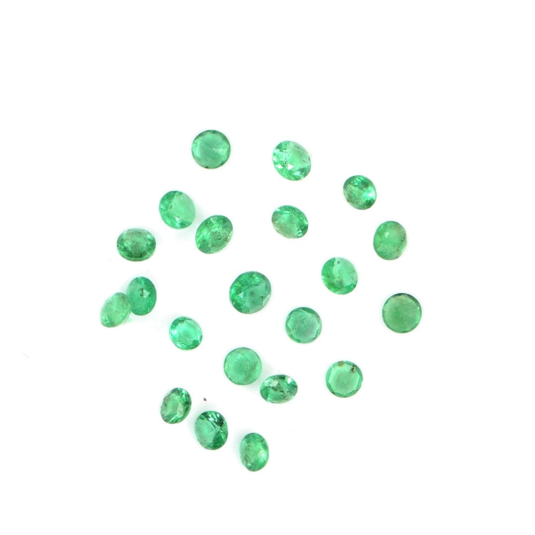 Natural Zambian Emerald Calibrated Rounds | 2mm & 2.5mm