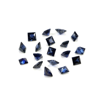 Natural Untreated Blue Sapphire Calibrated Squares | 3mm & 3.5mm