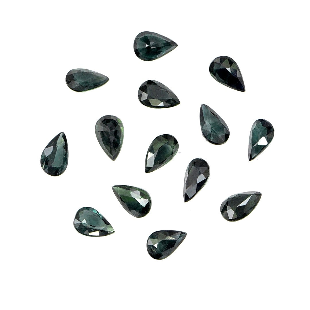 Natural Untreated Teal Sapphire Calibrated Pears | 3x5mm & 4x6mm