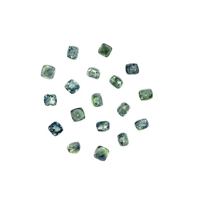Natural Untreated Australian Teal Sapphire Calibrated Cushions | 3mm & 3.5mm