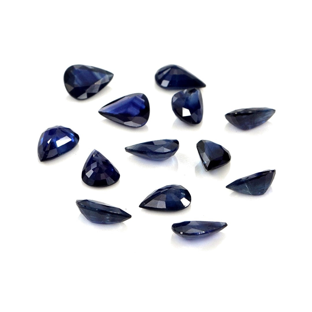 Natural Untreated Blue Sapphire Calibrated Pears | 5x7mm & 6x8mm