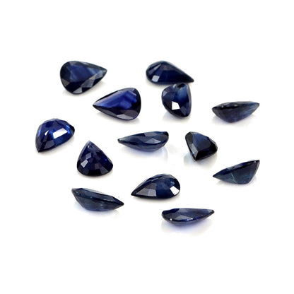 Natural Untreated Blue Sapphire Calibrated Pears | 5x7mm & 6x8mm