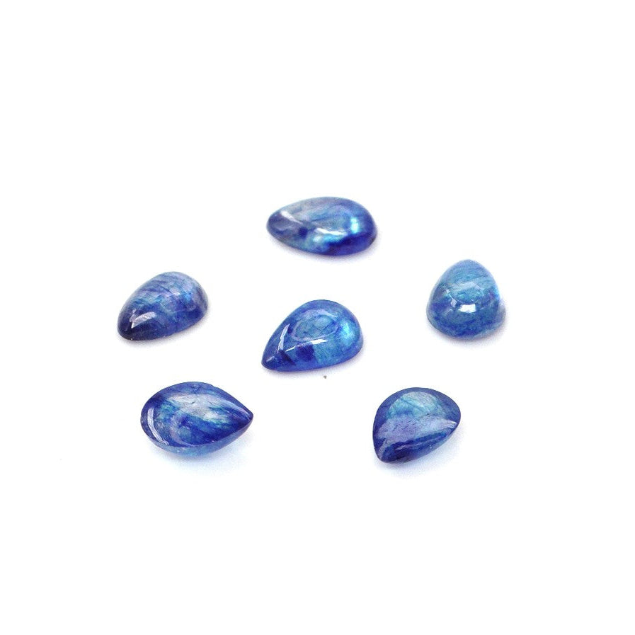 Natural Bangkok Blue Sapphire Calibrated Cabochon Pears | 3x5mm & 4x6mm