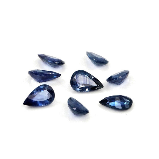 Natural Untreated Blue Sapphire Calibrated Pears | 3x5mm & 4x6mm