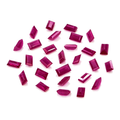 Natural Untreated Mozambique Ruby Calibrated Baguettes | 2x4mm & 2.5x5mm