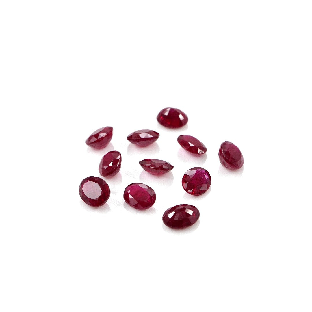 Natural Untreated African Ruby Calibrated Ovals | 3x4mm & 4x5mm