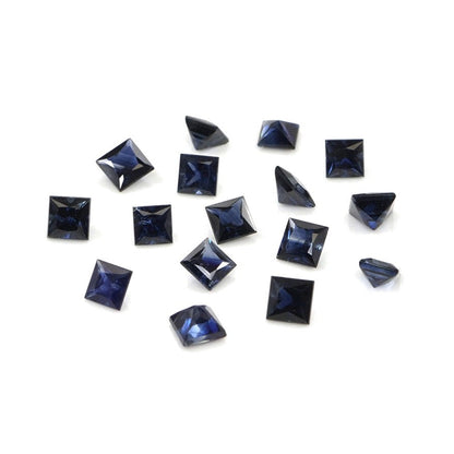 Natural Untreated Blue Sapphire Calibrated Squares | 3mm & 3.5mm