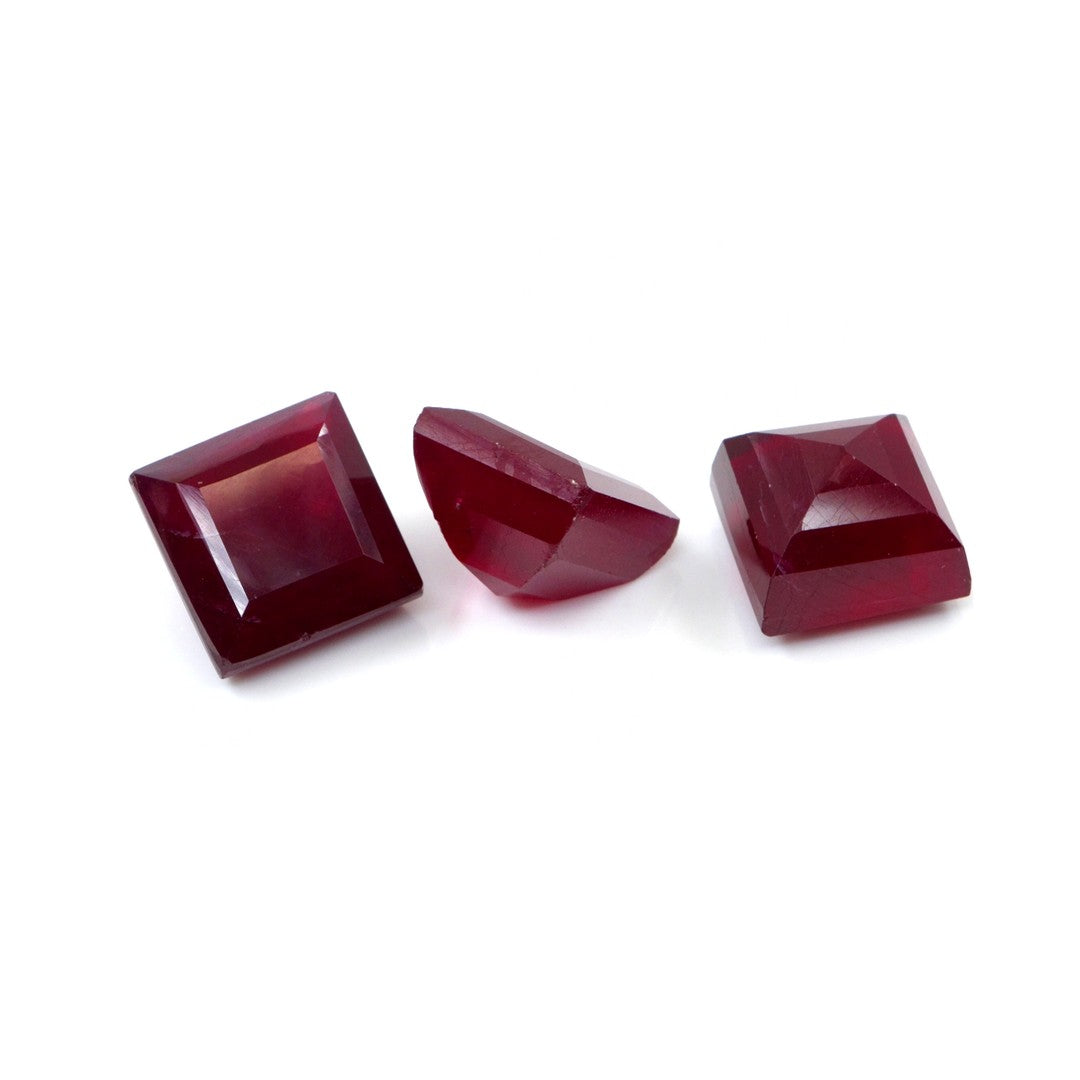 Natural Bangkok Ruby Calibrated Squares | 12mm & 13mm