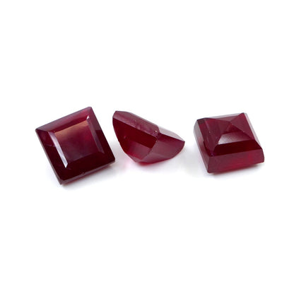 Natural Bangkok Ruby Calibrated Squares | 12mm & 13mm