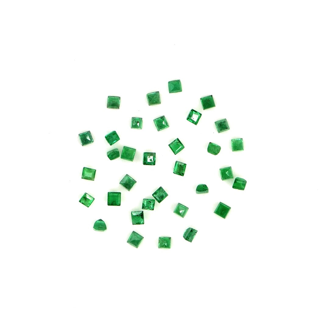 Natural Zambian Emerald Calibrated Squares | 1.5mm & 1.75mm