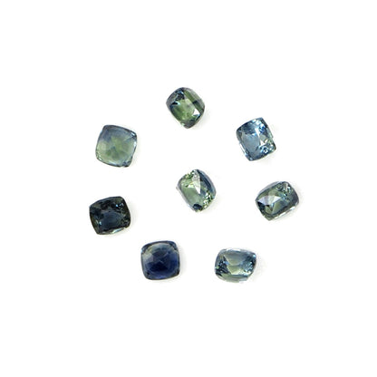 Natural Untreated Australian Teal Sapphire Calibrated Cushions | 4mm & 4.5mm