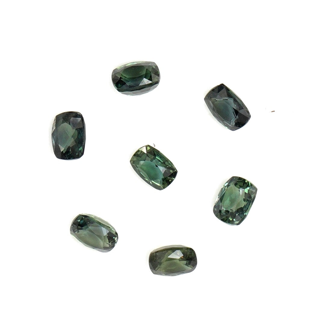 Natural Untreated Australian Teal Sapphire Calibrated Long Cushion | 3x4mm & 4x5mm