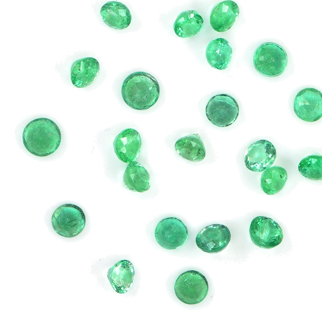 Natural Zambian Emerald Calibrated Rounds | 3mm & 3.5mm