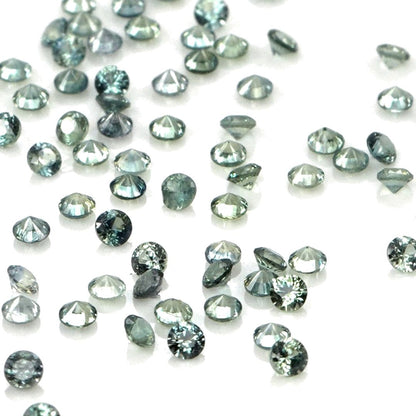 Natural Untreated Teal Sapphire Calibrated Rounds | 2mm & 2.5mm