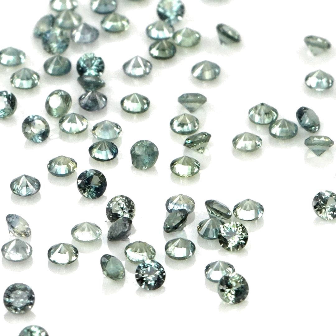 Natural Untreated Teal Sapphire Calibrated Rounds | 1mm & 1.5mm