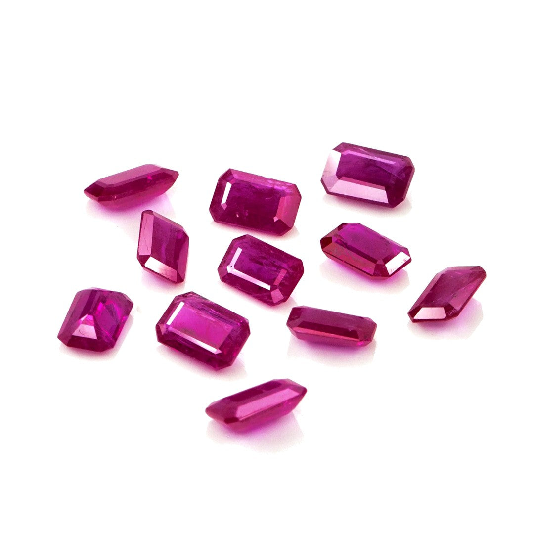Natural Untreated Mozambique Ruby Calibrated Octagons | 3x5mm & 4x6mm