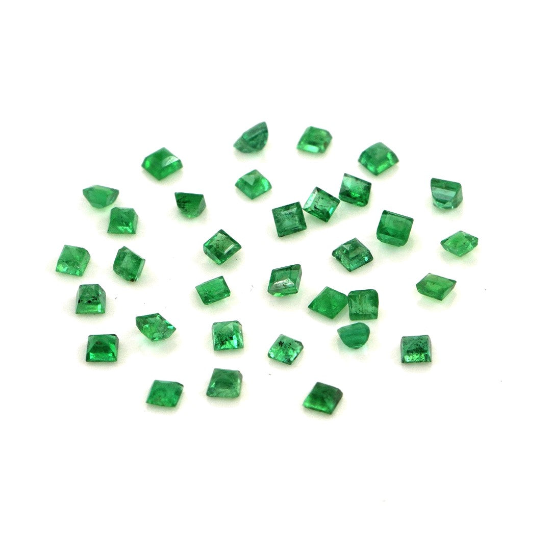Natural Zambian Emerald Calibrated Squares | 1.5mm & 1.75mm