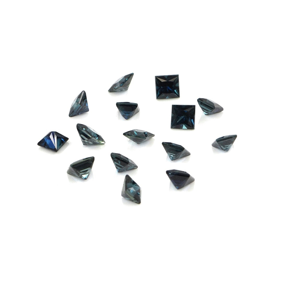 Natural Untreated Blue Sapphire Calibrated Squares | 3mm & 3.5mm