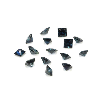 Natural Untreated Blue Sapphire Calibrated Squares | 3mm & 3.5mm